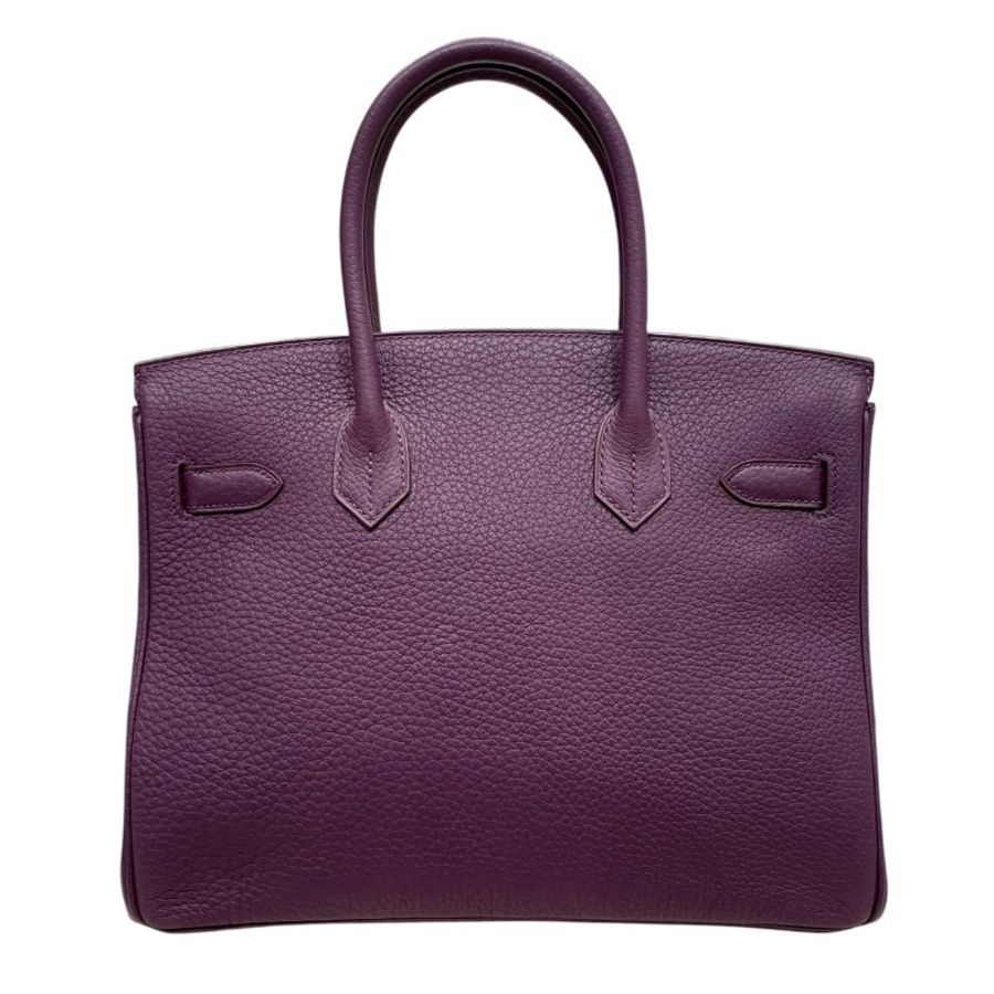 HERMES 愛馬仕 BIRKIN 30 柏金包 紫色 銀釦-1