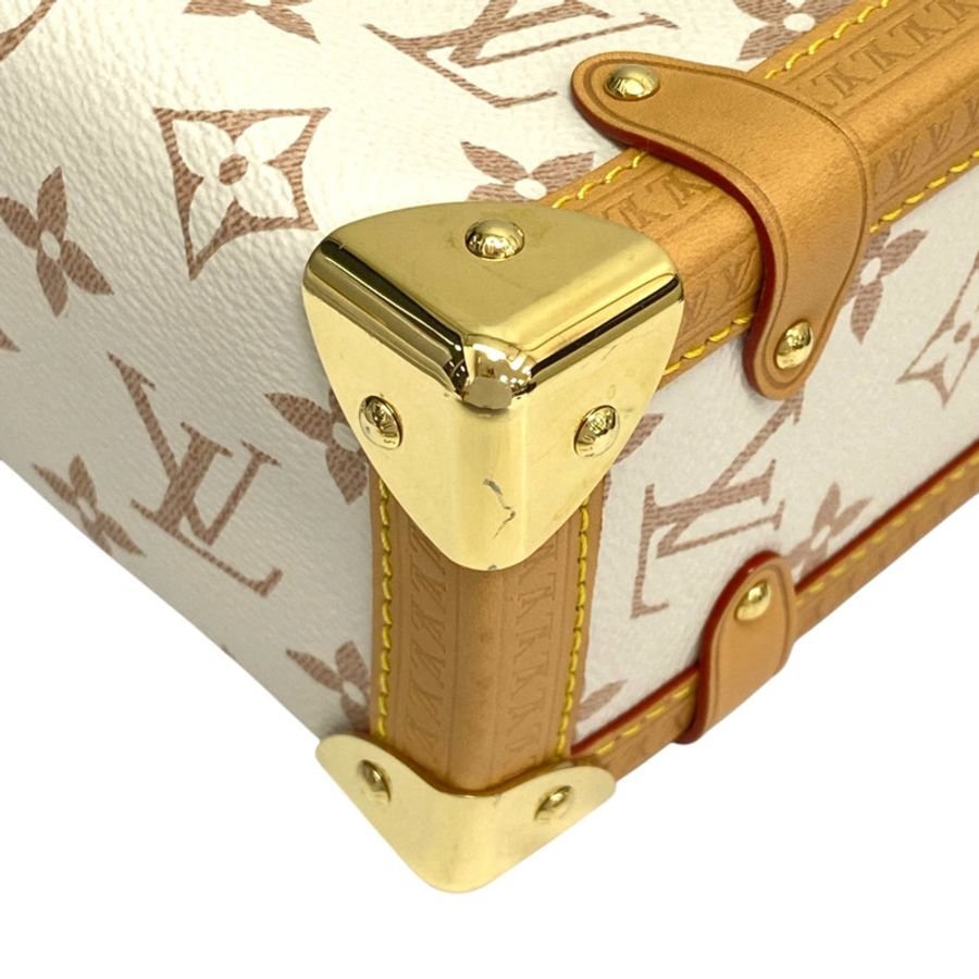 白色 原花 Dune 壓牛皮 Side Trunk MM 肩背包【LOUIS VUITTON LV 路易威登】 M46907-10