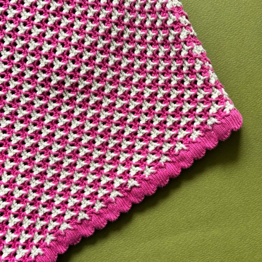 42號 ::Versace:: Crochet Knit Top 凡賽斯 粉白色鉤織針織背心 短褲 套裝-15