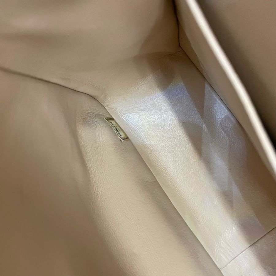 Chanel 香奈兒cf 米色荔枝牛皮鏈條包 大號 21開 尺寸底長30*高19*寬9* 無附件-14