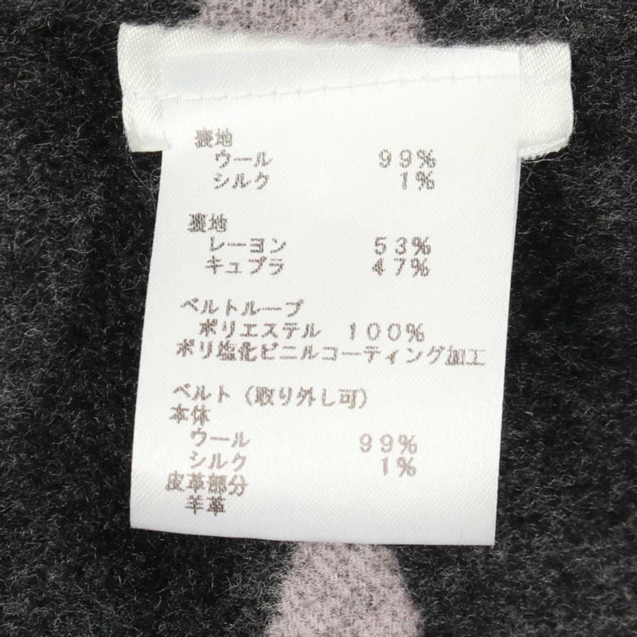 路易威登 (LOUIS VUITTON) 連帽裹身大衣,巨型Monogram圖案,其他款式,FJC022NUV,羊毛材質,灰色,二手女款-3