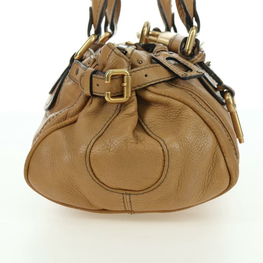 【日本直送】Chloe Paddington 手提包 皮革 米色 金 銀色 正品 am11349V-3