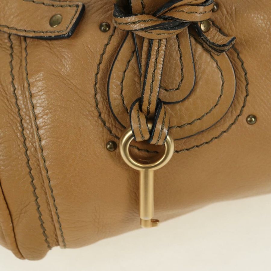 【日本直送】Chloe Paddington 手提包 皮革 米色 金 銀色 正品 am11349V-8