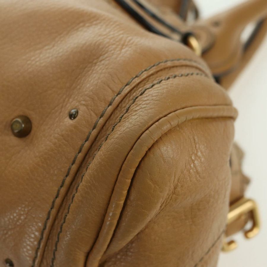 【日本直送】Chloe Paddington 手提包 皮革 米色 金 銀色 正品 am11349V-15