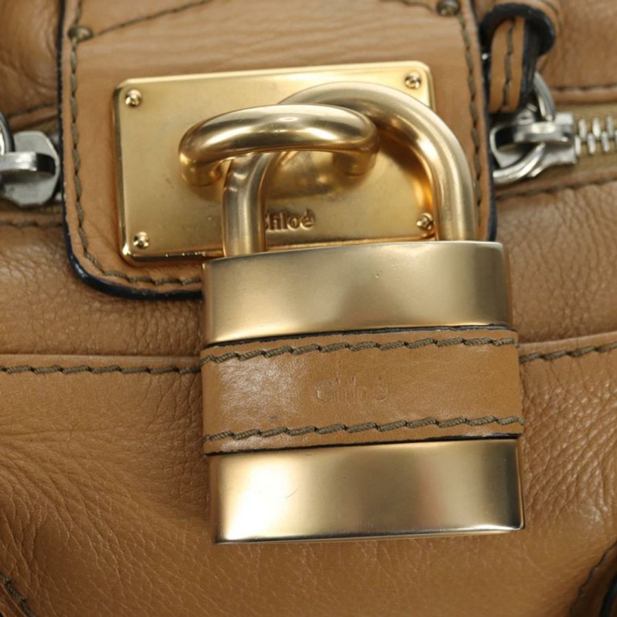 【日本直送】Chloe Paddington 手提包 皮革 米色 金 銀色 正品 am11349V-17