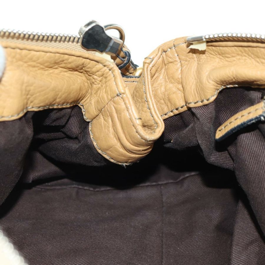 【日本直送】Chloe Paddington 手提包 皮革 米色 金 銀色 正品 am11349V-21