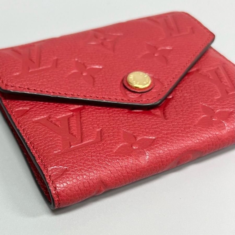 Louis Vuitton路易威登 紅色全皮壓花三折錢包 尺寸:12*9*2cm-4