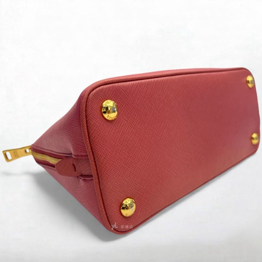 S5165-Prada Shoulder粉牛皮金扣手提斜背包-7