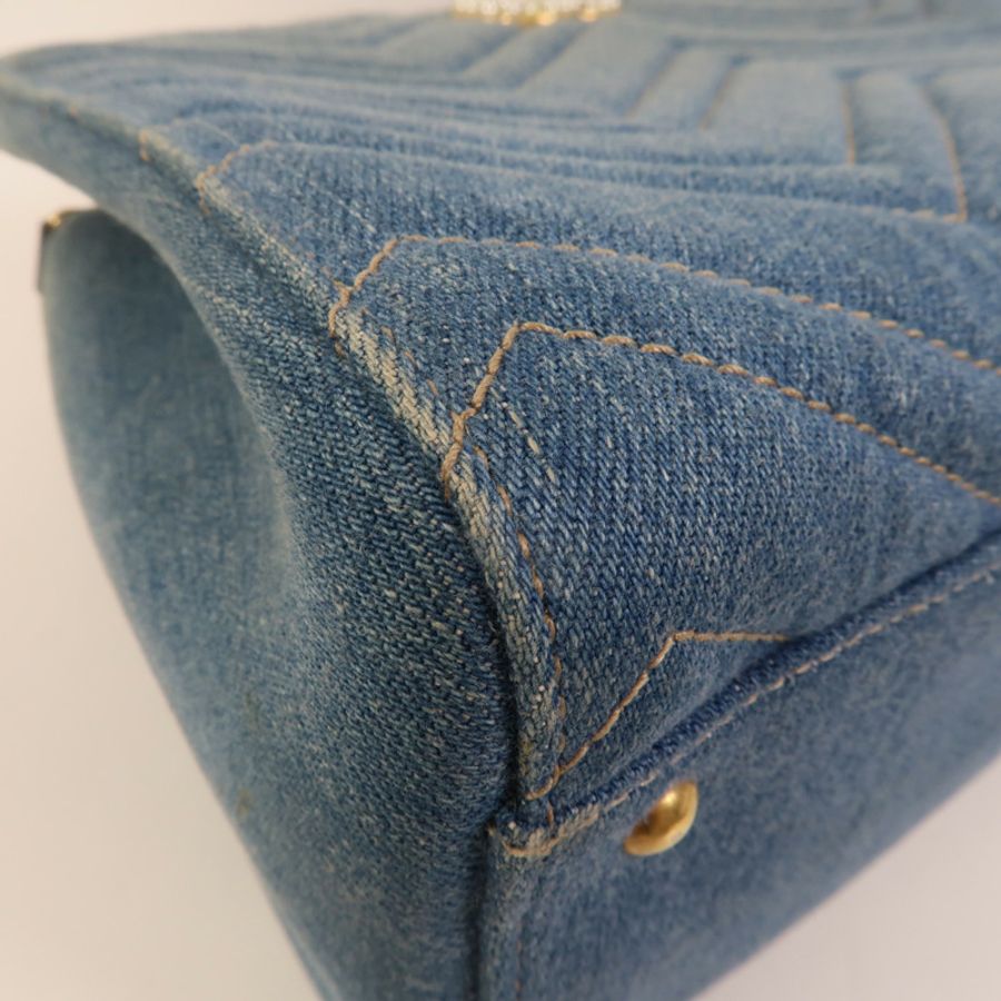 GUCCI Denim GG Marmont Matelasse手挽肩背兩用袋-17