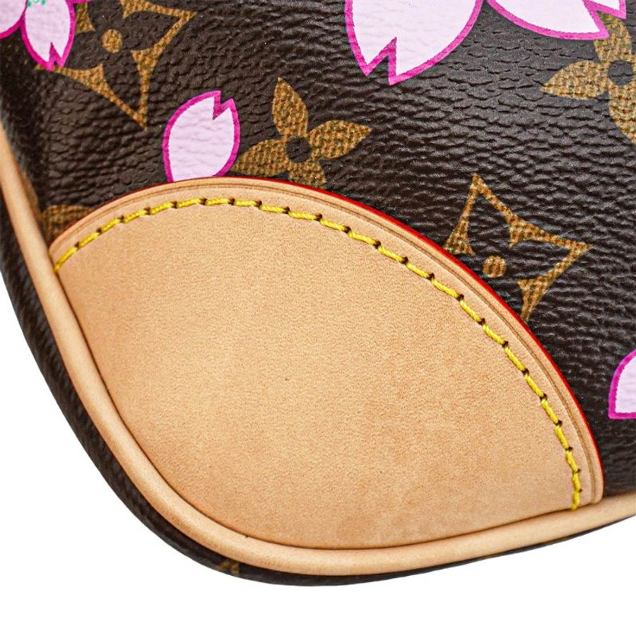 Louis Vuitton 展示品 Boulogne PM 櫻花圖案帆布手提/斜背包(M13265-咖)-7