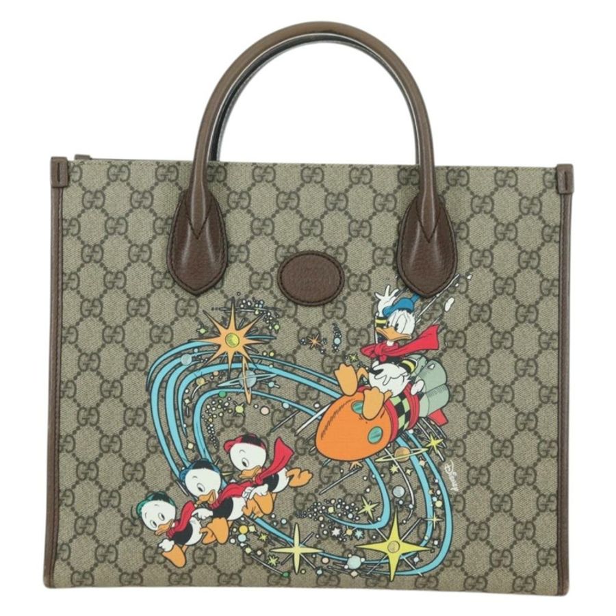 【日本直送】GUCCI GG Supreme 唐老鴨手提包 PVC 兩用 米色 金色 648134 正品 YKZ1322M-12