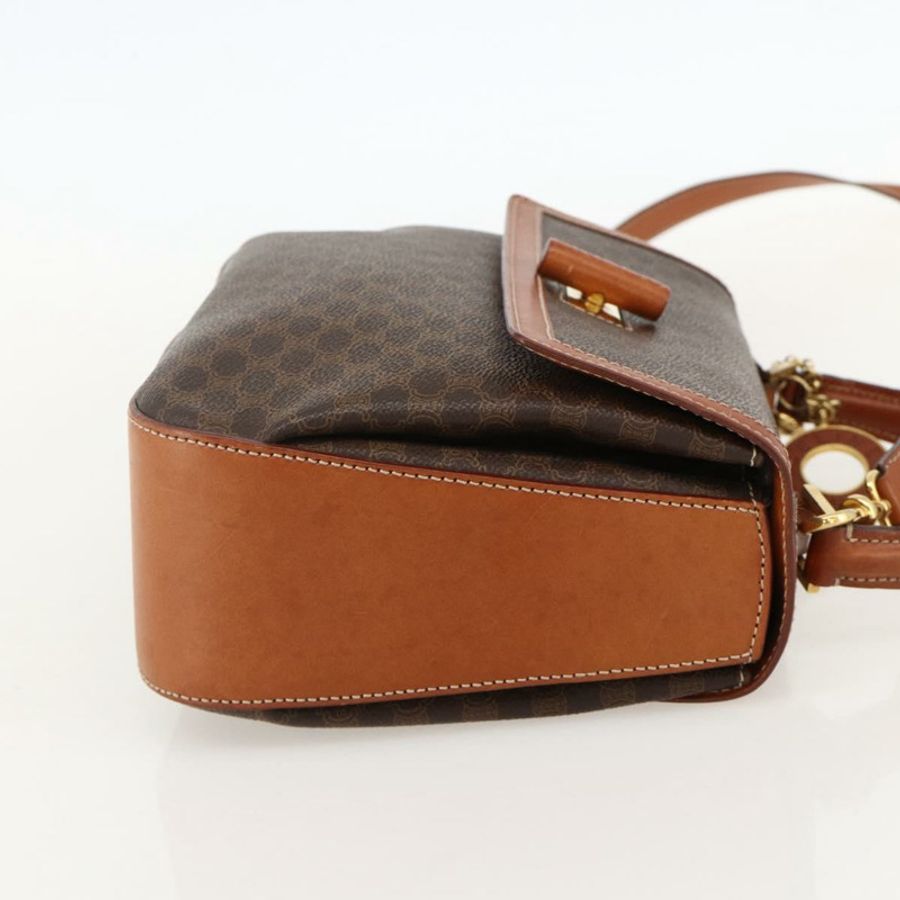 【日本直送】CELINE Macadam帆布手提包 PVC皮革 兩用棕色金色 正品 YKZ1558A-3