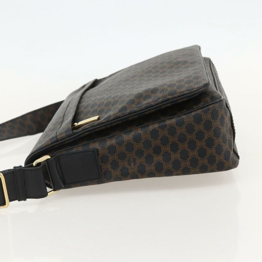 【日本直送】CELINE Macadam帆布肩背包 PVC皮革 黑色金色 正品 YKZ1522A-2
