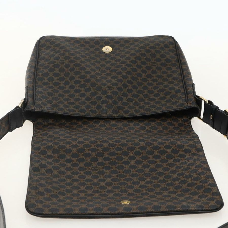 【日本直送】CELINE Macadam帆布肩背包 PVC皮革 黑色金色 正品 YKZ1522A-9