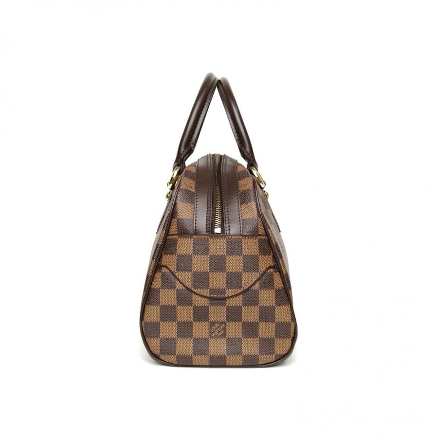 LOUIS VUITTON 棕色棋盤格2007中古Duomo保齡球包元寶包肩背包-1