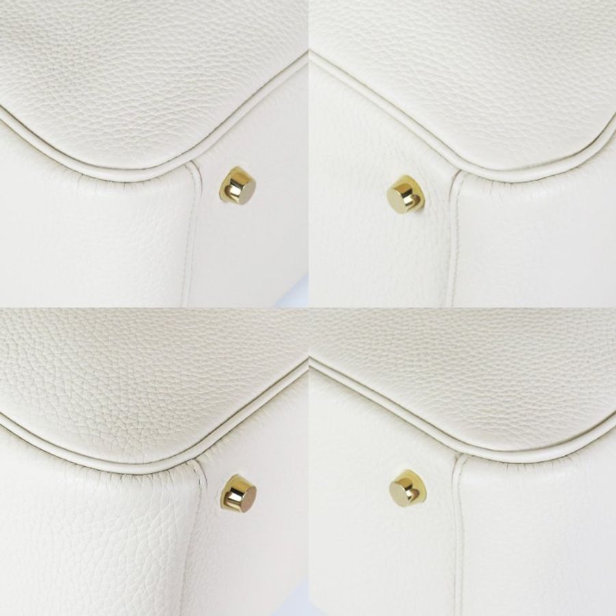 【巴黎站二手名牌專賣店】*現貨*HERMES 愛馬仕 真品*B刻8L冰川白皮革金釦LINDY 26手提肩背包-4
