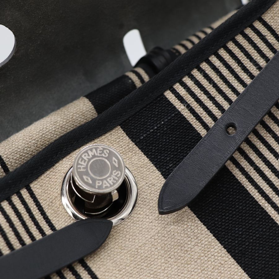Hermès 愛馬仕 H Vibration 黑銀帆布 Herbag-12