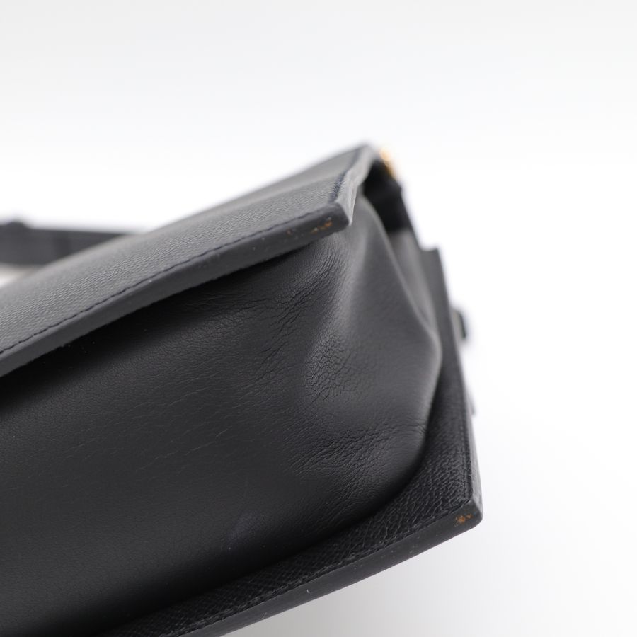 Hermès 愛馬仕 Sacabar  25 Box 牛皮 Epsom 牛皮  黑色 金釦 插銷包 肩背包-13