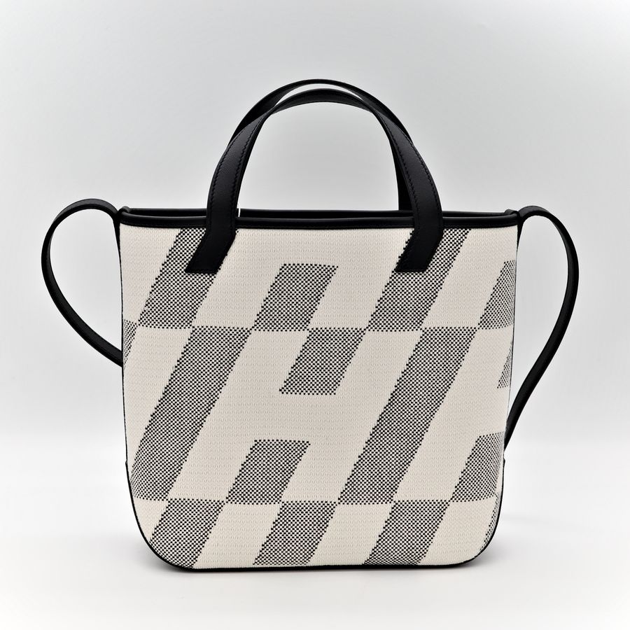 Hermès 愛馬仕 H LOGO 帆布皮革 斜背包-4