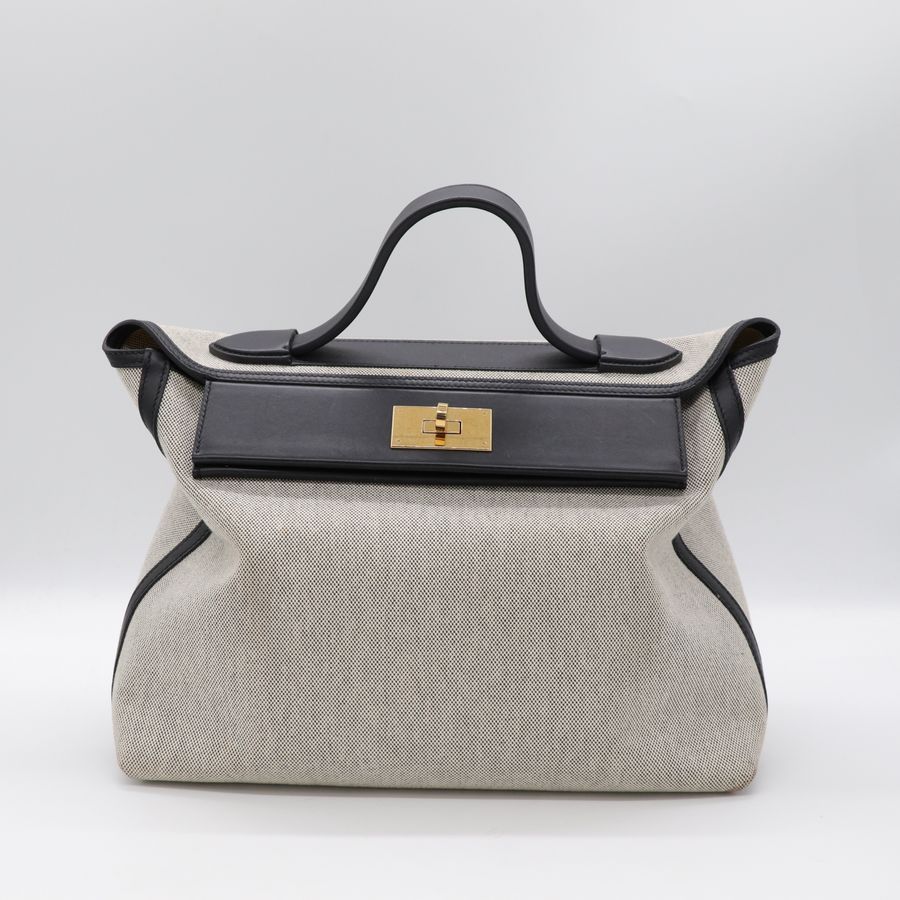 Hermès 愛馬仕 24/24  89黑色 Ecru色 Swift牛皮 Toile H 帆布 金扣 Z刻 2021年-1