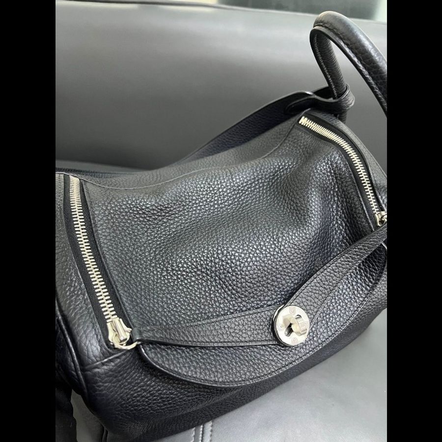 Hermes Lindy30 黑色銀扣-15
