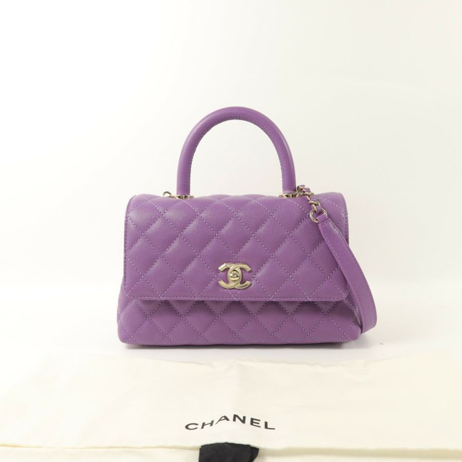 CHANEL 牛皮皮革Coco Handle Small手挽肩背兩用袋-8