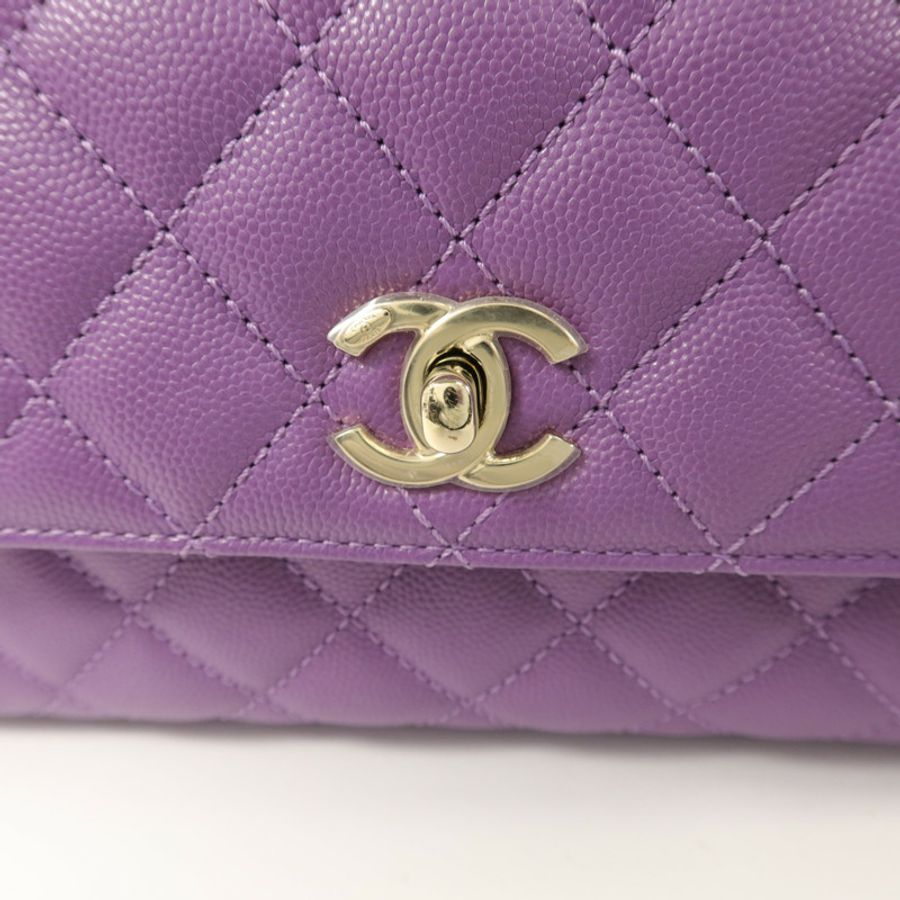 CHANEL 牛皮皮革Coco Handle Small手挽肩背兩用袋-9