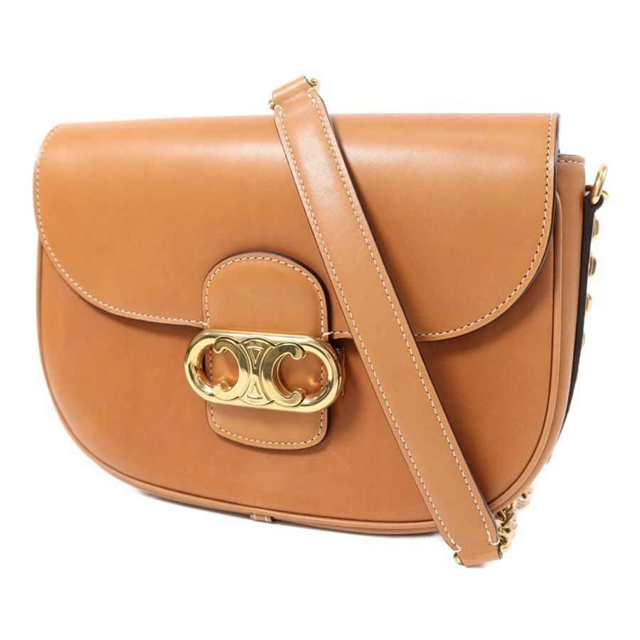 CELINE 牛皮皮革Miedium Chain Maillon Triomphe鏈帶肩背袋-2