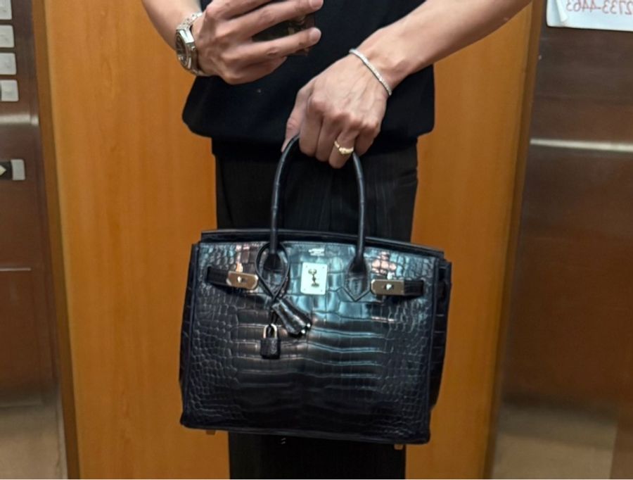 【Hermès Birkin 30 深海藍 倒V鱷魚｜銀扣｜M刻】-19