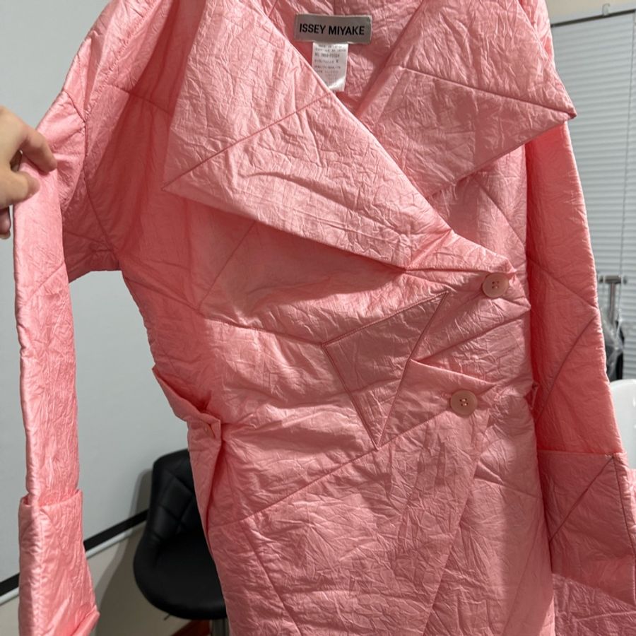 ISSEY MIYAKE 三宅一生 日本製 粉色外套+褲 套裝-3