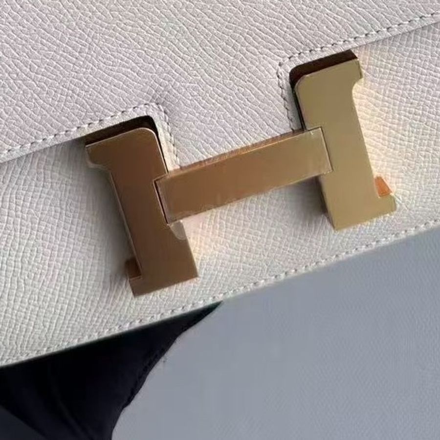 99新愛馬仕 Hermes mini Constance康康19 奶油白 金扣epsom皮 U刻-4