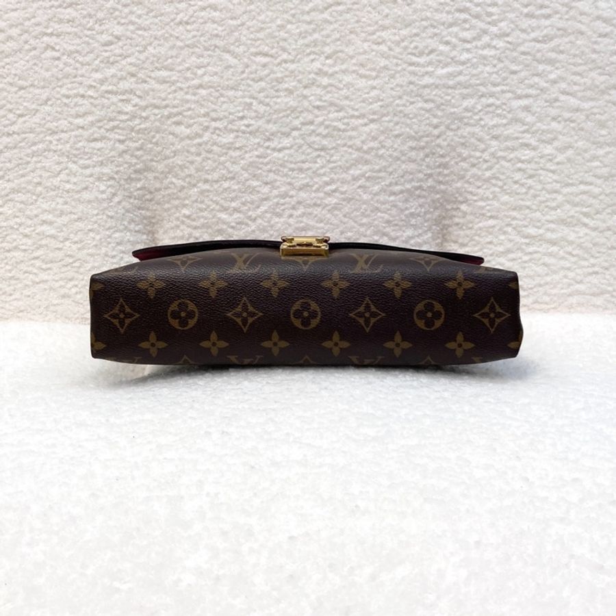 LV 路易威登原花拼紫紅牛皮S LOCK信封鏈條包撞色設計 M41200-6