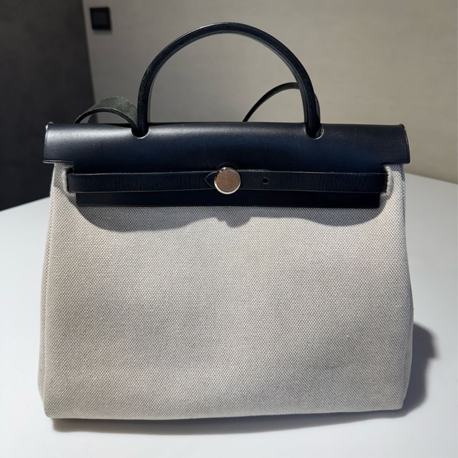 Hermes Herbag 31 黑色皮革（附黑白替換袋）-1