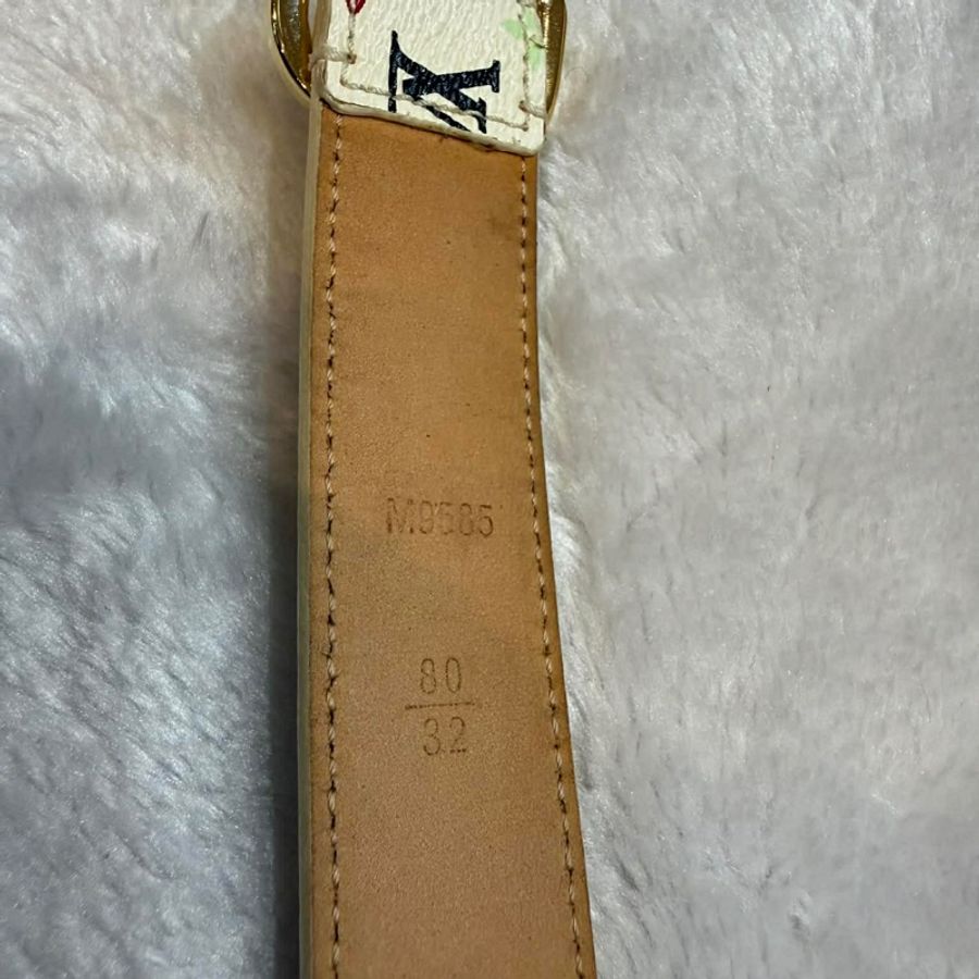 LV M9585 村上隆白彩腰帶（腰圍80/32）-5