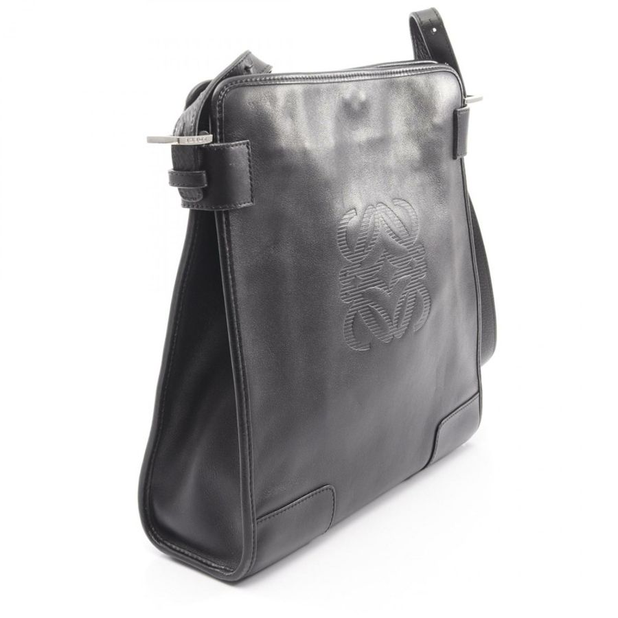 LOEWE Anagram 女士黑色真皮單肩斜背包(二手)-1