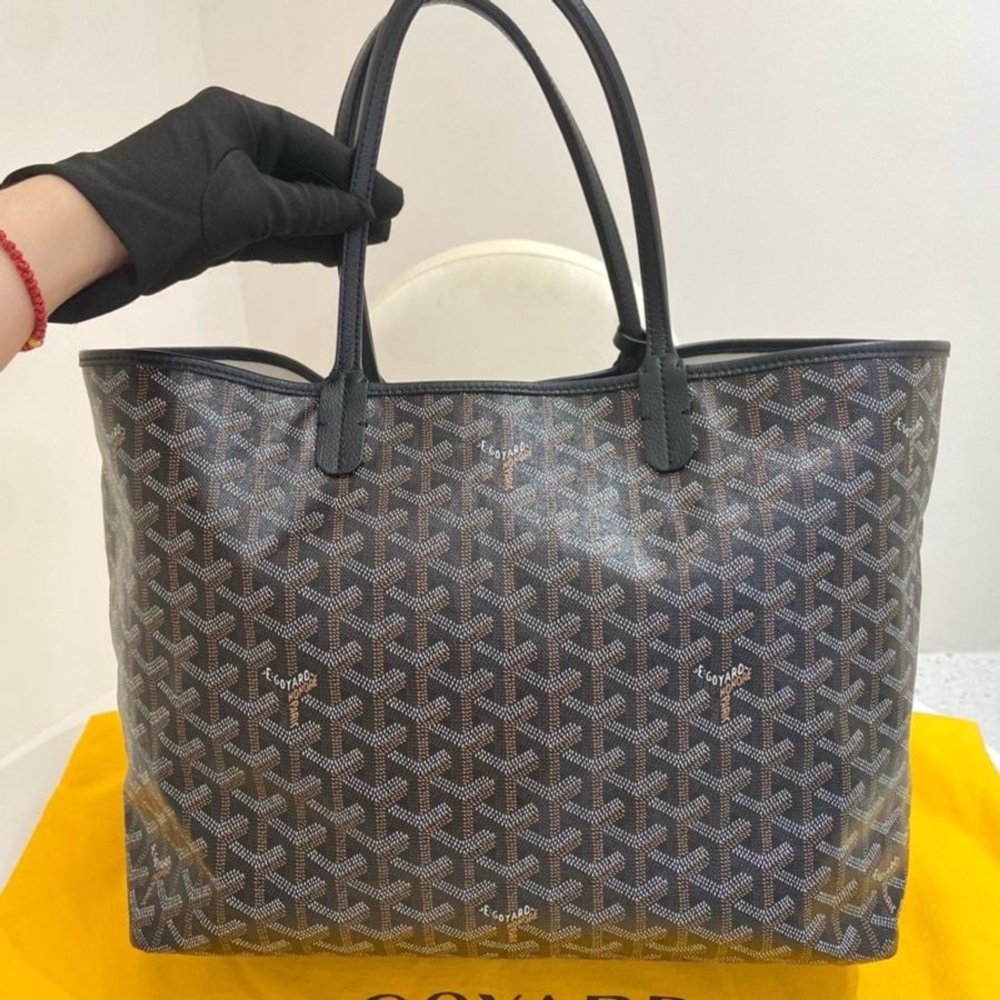 GOYARD/戈雅黑色Y字滿印老花中號單肩子母購物袋 尺寸:34*26*14 附件:子袋 塵袋。-1