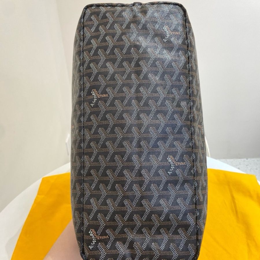GOYARD/戈雅黑色Y字滿印老花中號單肩子母購物袋 尺寸:34*26*14 附件:子袋 塵袋。-4