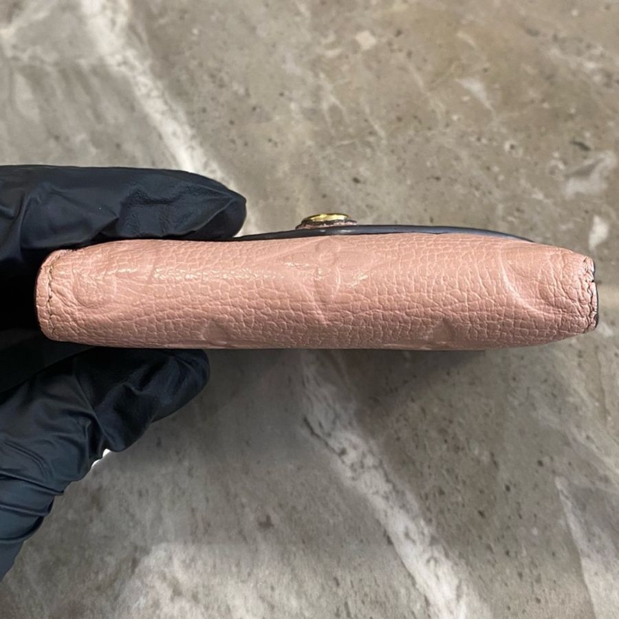 LV 路易威登 粉色壓紋 短款錢包 成色很新 芯片款 附件:單品-4