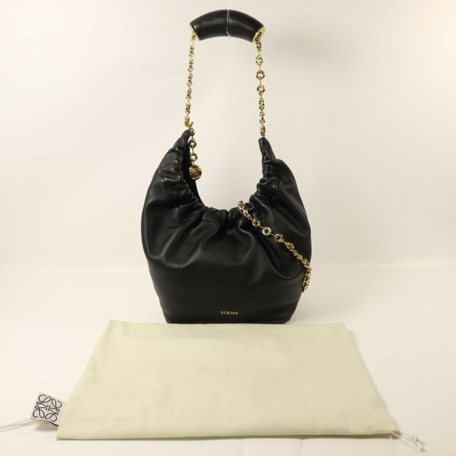 LOEWE 羊皮皮革Small Squeeze Bag鏈帶肩背袋-10