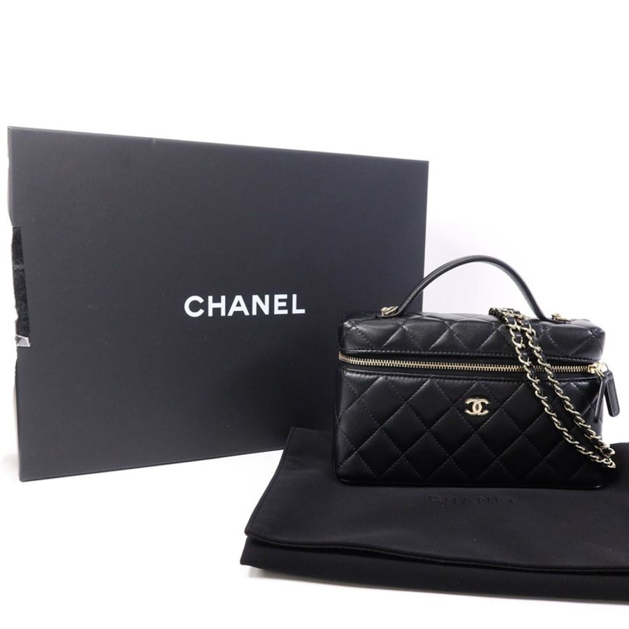 CHANEL 羊皮皮革Chain Shoulder手挽肩背兩用袋-4