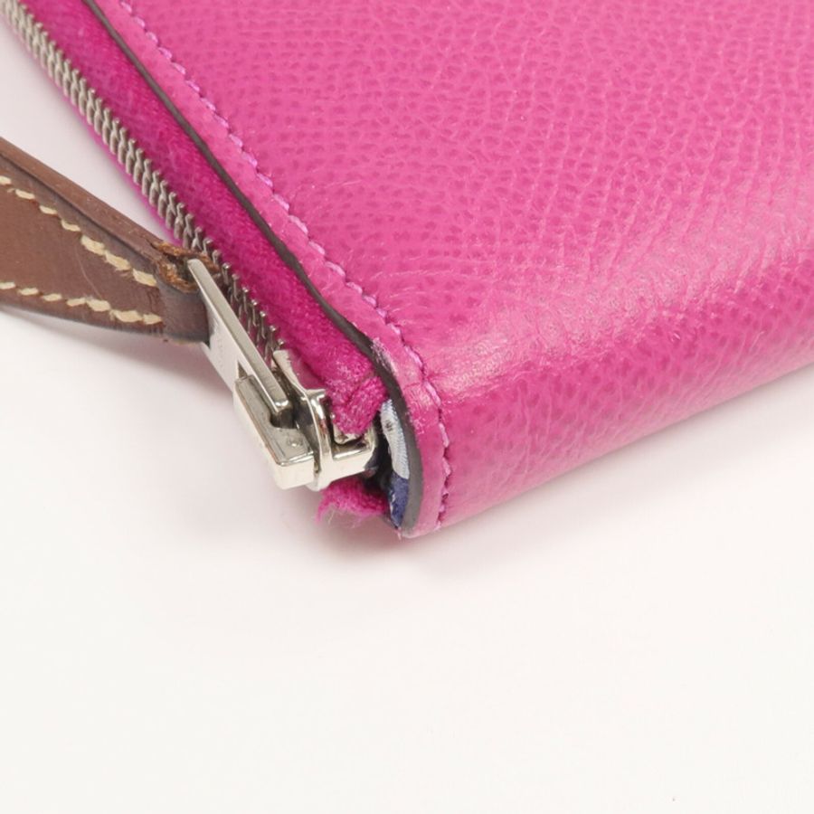 HERMES Epsom皮革Silk In Long Wallet長錢包Rose Pourpre-7
