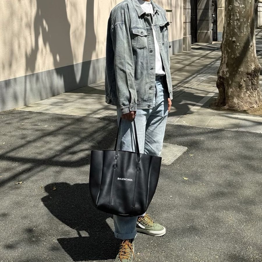 Balenciaga巴黎世家經典黑色字母LOGO托特包🍳-5