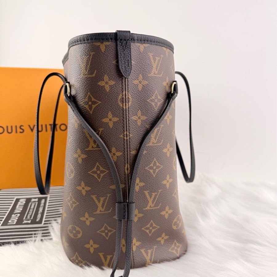全新現貨26年帶票,LV neverfull中號反轉黑 nf中號黑色雙面反轉-2