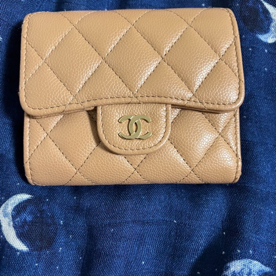 CHANEL coco短夾 奶茶色-0