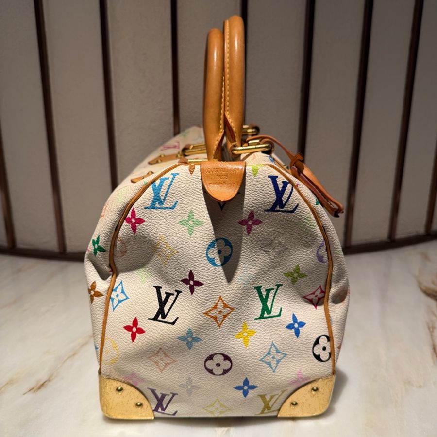 【93新 ✨ 全網最低價!】 LV 白三彩 波士頓speedy30 手提款 (喜歡的話直接下單❗️❗️)-7