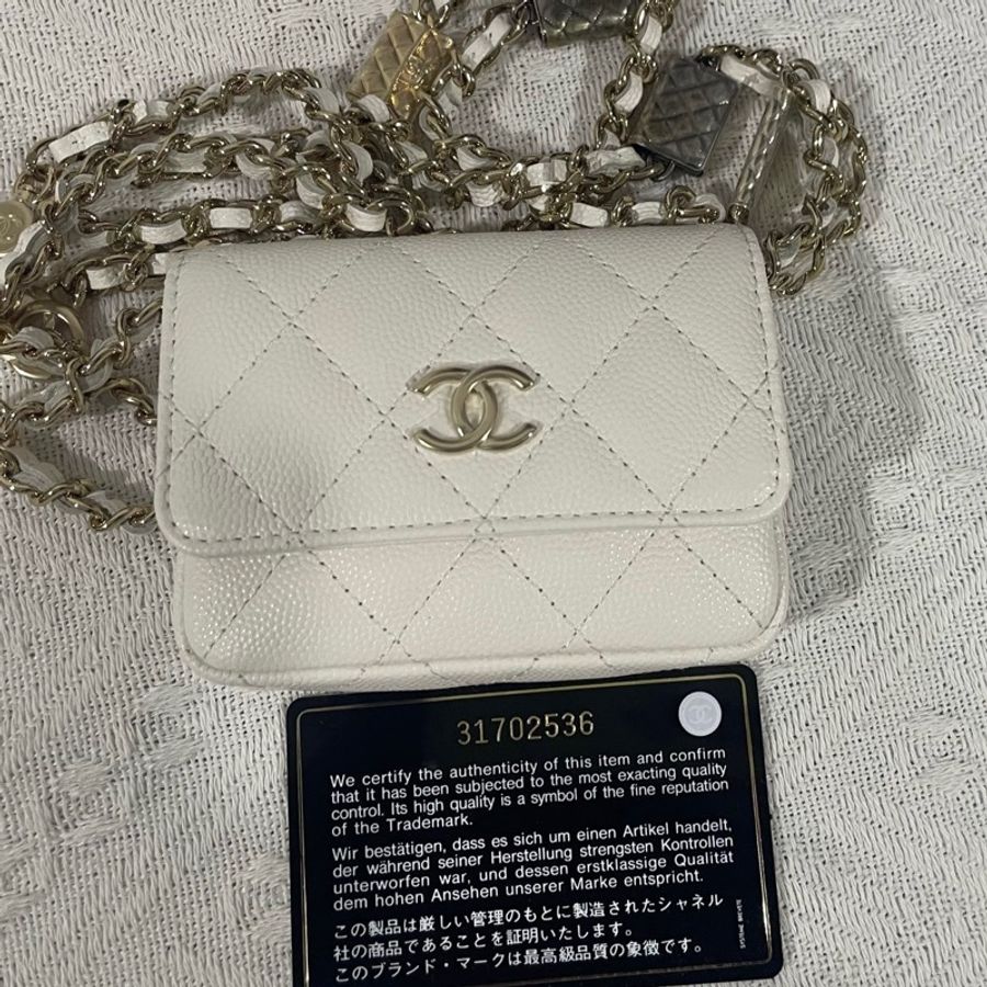 99新Chanel/香奈兒21k woc腰包超美的金屬鏈條 腰挎單肩都可 鐳射31開-0