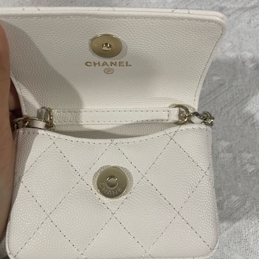 99新Chanel/香奈兒21k woc腰包超美的金屬鏈條 腰挎單肩都可 鐳射31開-6