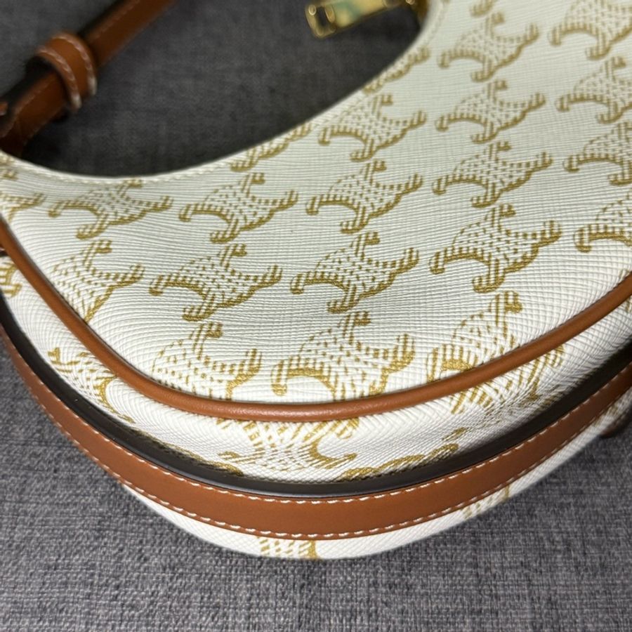 賽琳/Celine 迷你TriompheCanvas牛皮革包16 x 12 x 5單品-6