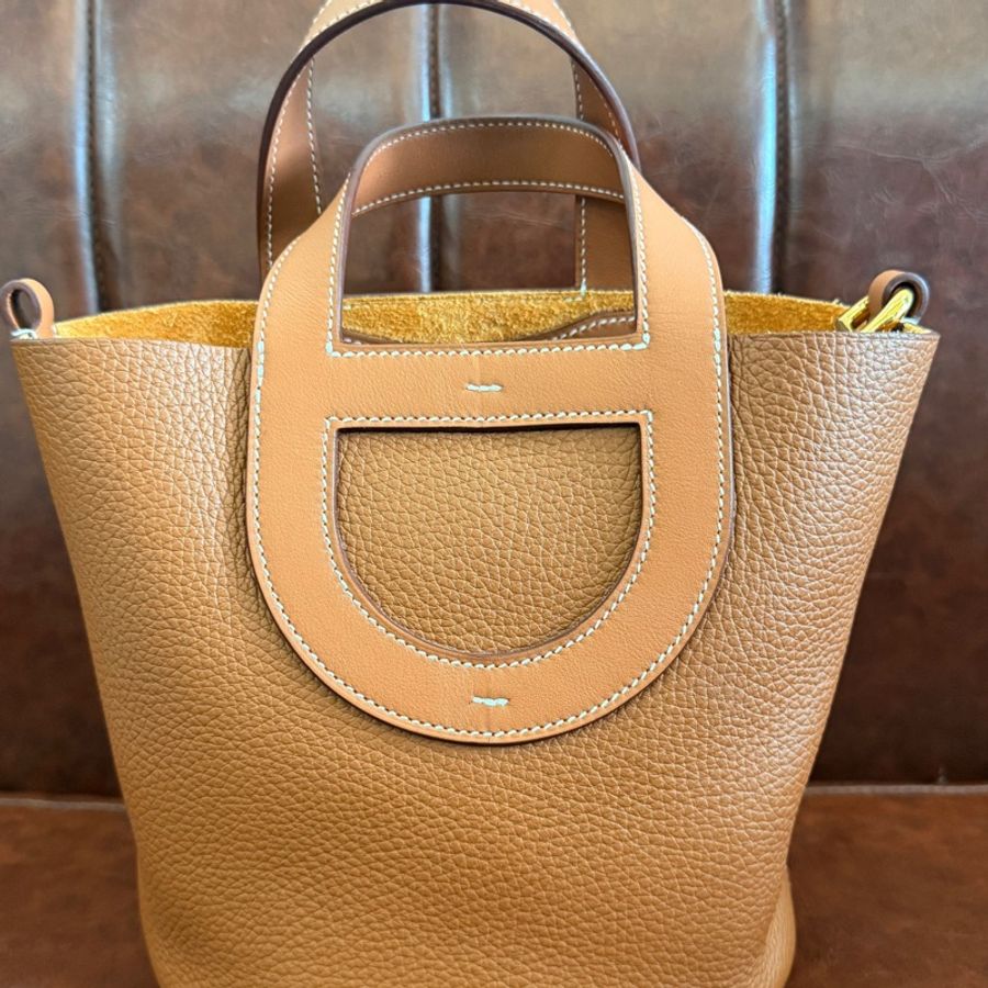 Hermès 愛馬仕 菜籃子金棕色B刻-1