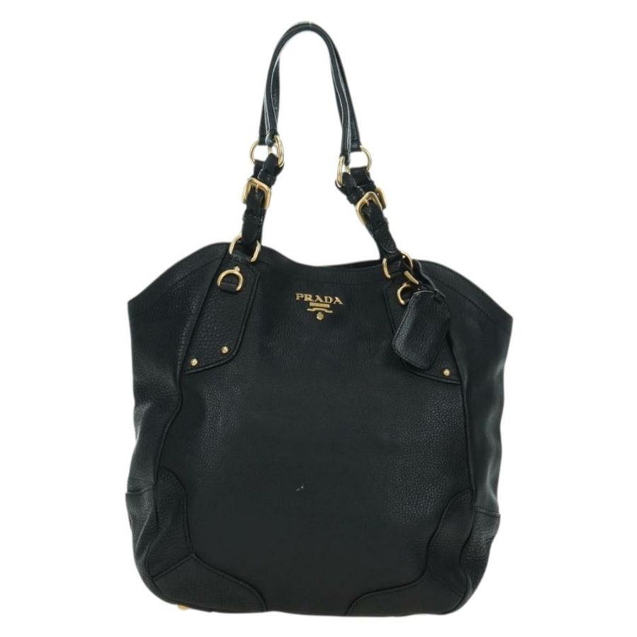 【日本直送】PRADA 皮革手提包 黑色 金色 BR3847 正品 am11447V-12